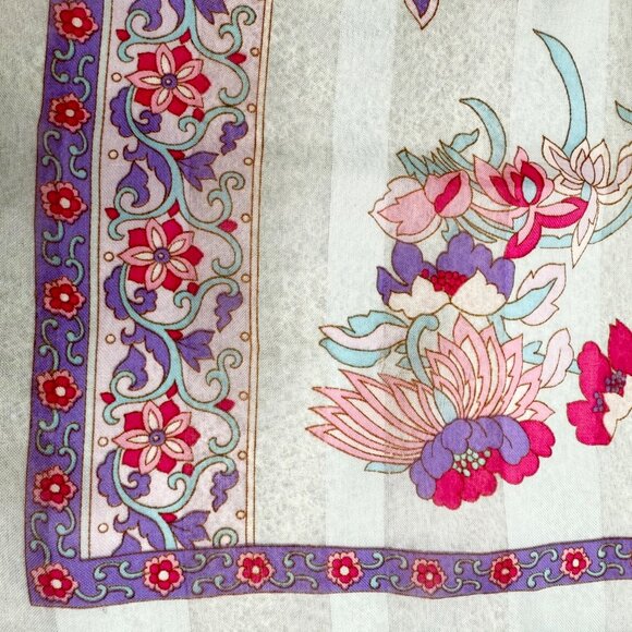 Womens Vintage Sheer Long Scarves Lot of 3 Floral And Polka Dot Head Neck - Picture 8 of 12